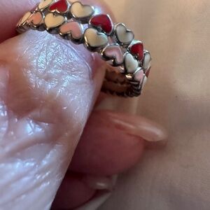 Two heart band rings